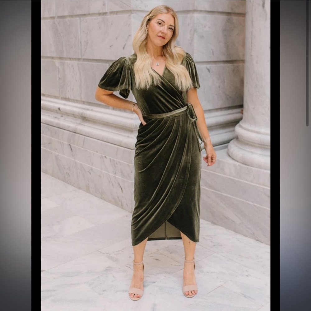Ivy city olive Lillie dress